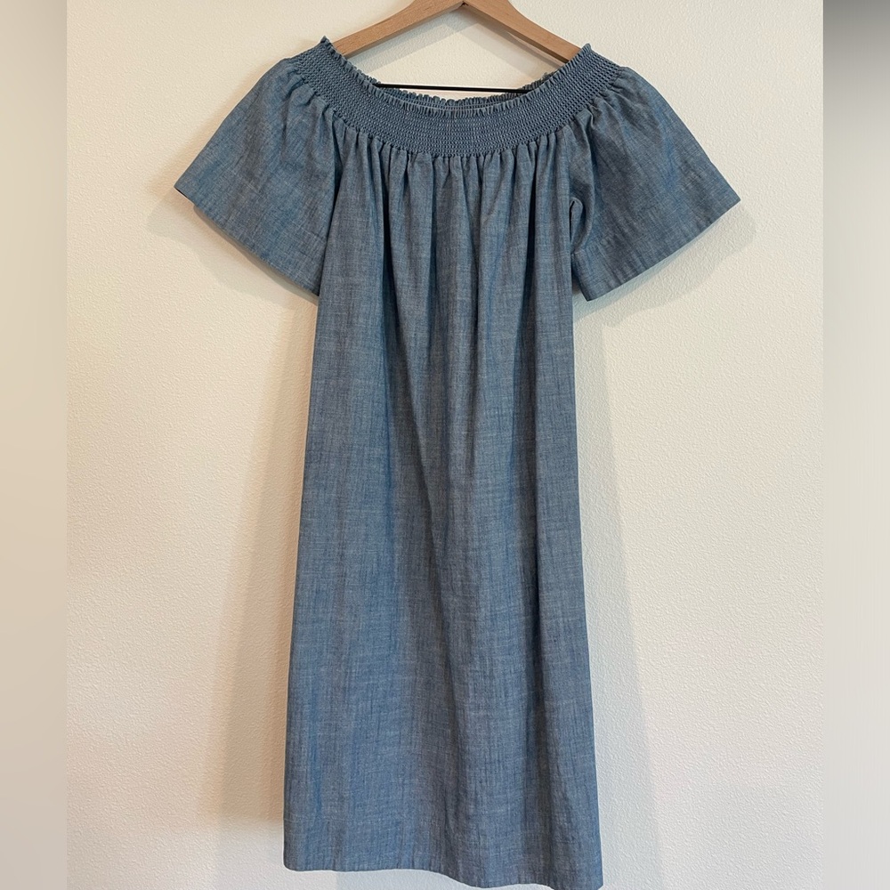 J Crew Denim Off shoulder dress size 00